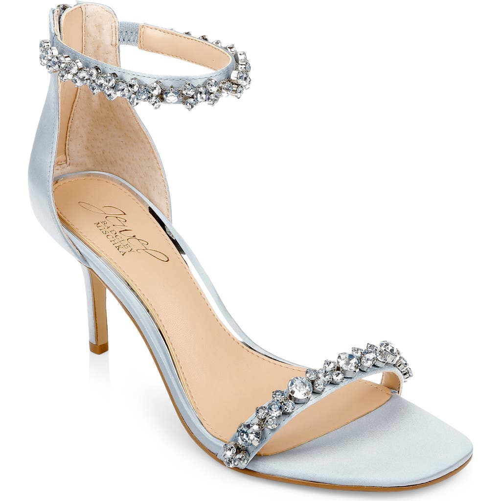 Jewel Badgley Mischka Dustyn Metallic Sandal In Steel Blue
