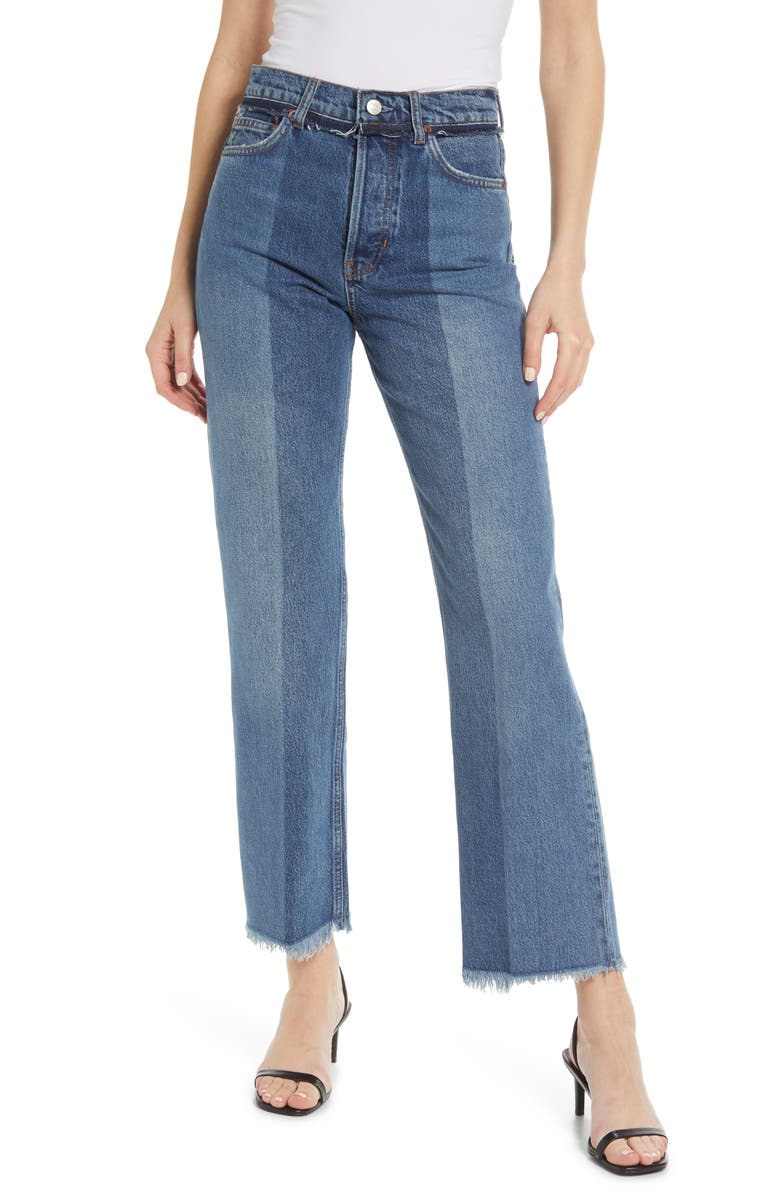 REFORMATION Reconstructed High Waist Straight Leg Nonstretch Jeans, Main, color, NATOMA