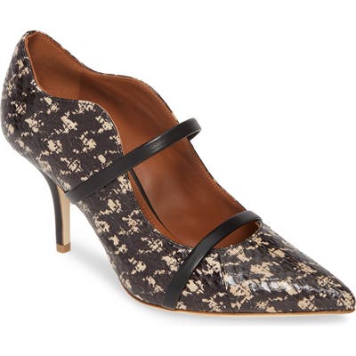 Malone Souliers Maureen Double Band Genuine Snakeskin Pump, Black (Nordstrom Exclusive)
