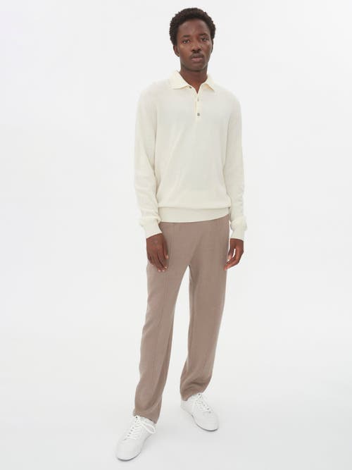 Shop Gobi Cashmere Polo Neck Sweater In Marshmallow