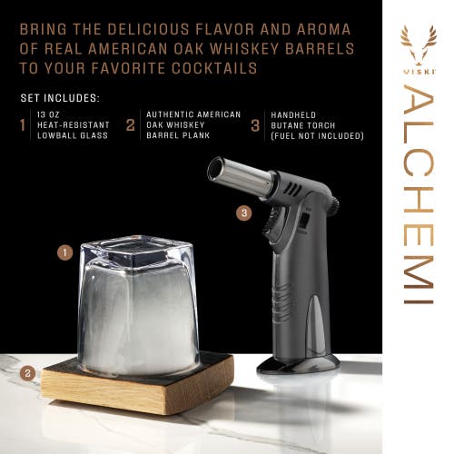 Viski Alchemi Barrel Board Smoking Set In Wood