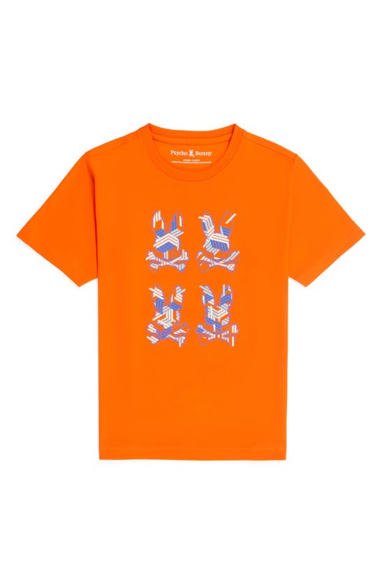 Psycho Bunny Kids' Plaza Bunny Pima Cotton Graphic Tee In Scarlet Ibis