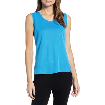 Ming Wang Scoop Neck Knit Tank, Blue