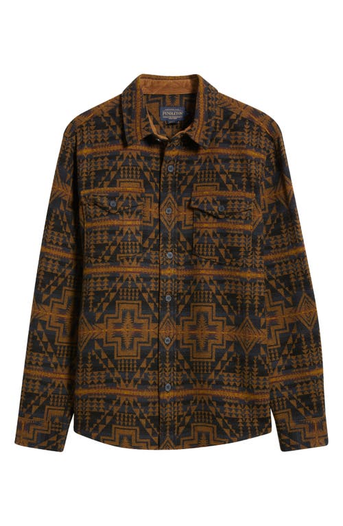 Pendleton La Pine Wool Overshirt In Brown