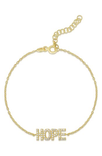 Glaze Jewelry Cz 'hope' Chain Bracelet In Gold