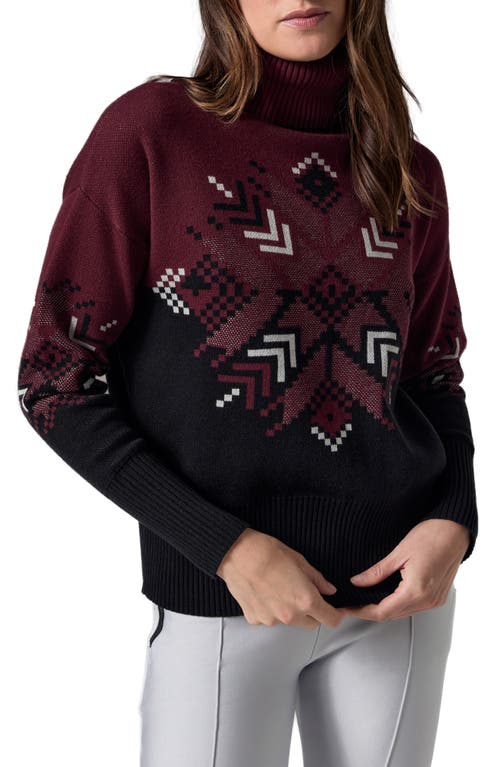 Shop Alp N Rock Snowflake Ellis Organic Cotton Blend Turtleneck Sweater In Burgundy