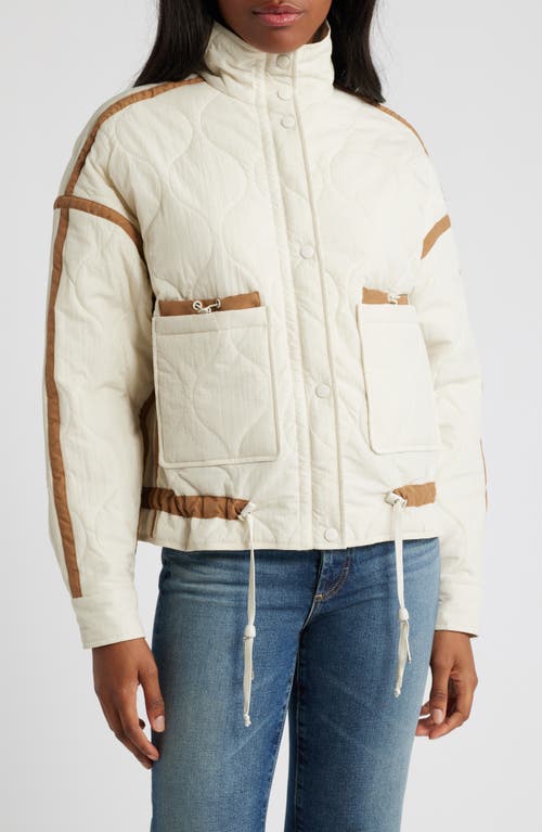 Shop Thread & Supply Onion Quilted Jacket In Taupe Camel Combo