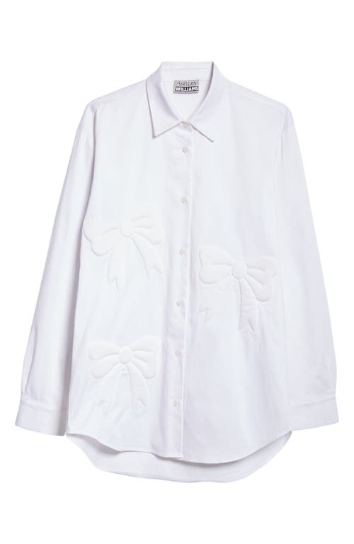3D Bow Cotton Shirt in White