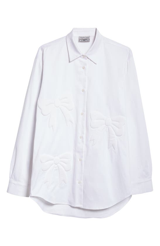 Shop Ashley Williams 3d Bow Cotton Shirt In White