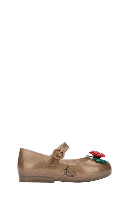 Melissa Mini Sweet Love Disney Princess Mary Jane Flat In Gold/red
