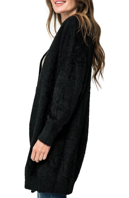 Shop Gibsonlook Eyelash Cozy Cardigan In Black