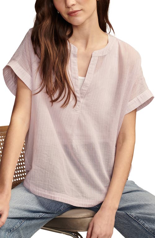 Shop Lucky Brand Stripe Dolman Sleeve Pullover Top In Diffused Orchid Stri