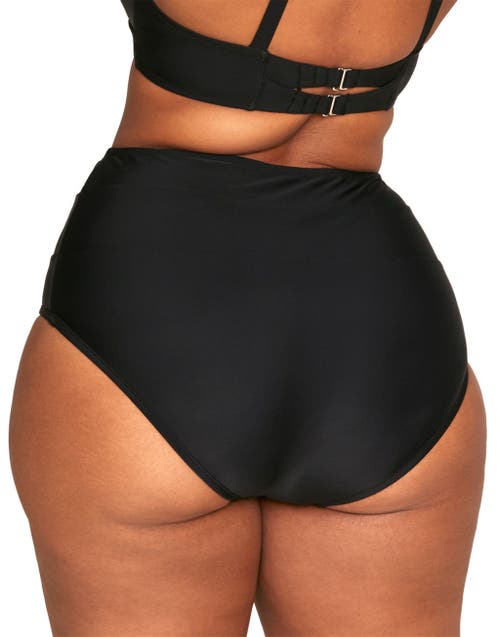 Shop Adore Me Demi Swimwear High Waist Bikini Bottom In Black