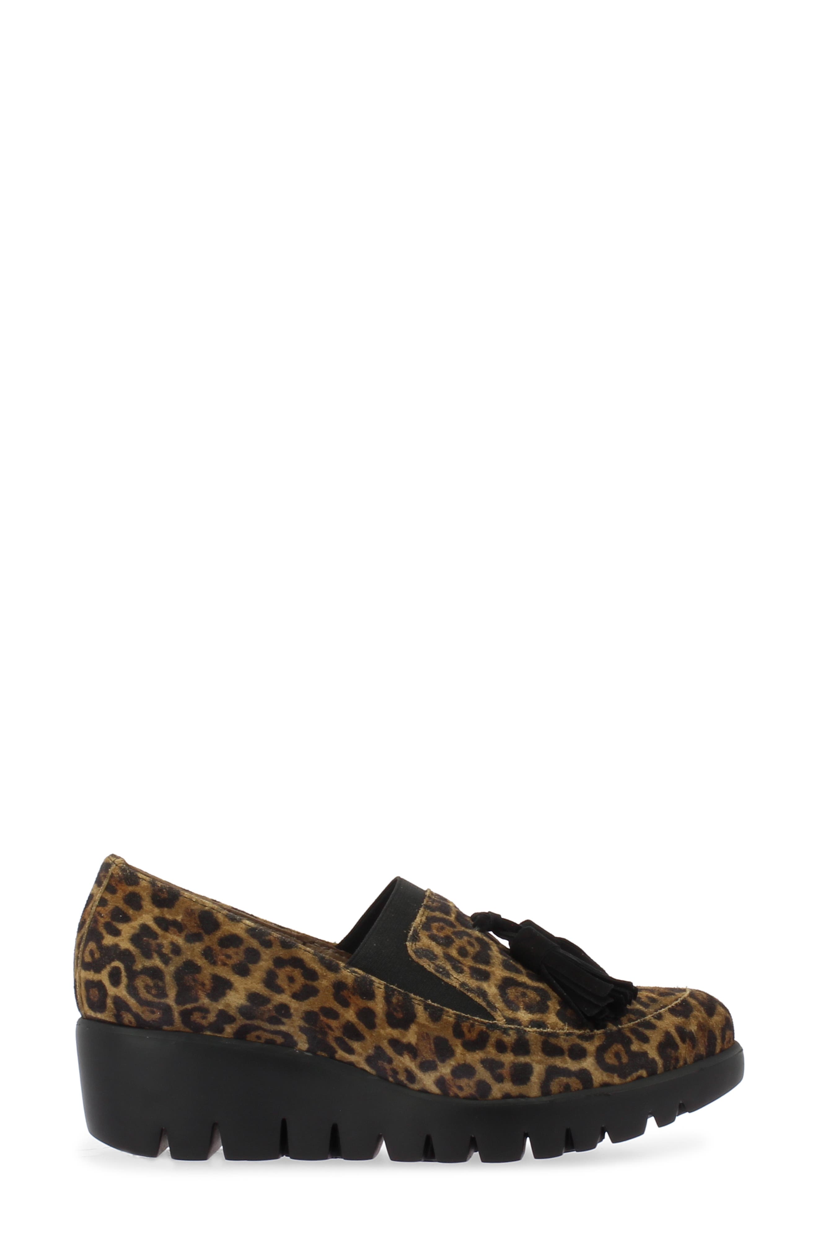 leopard platform loafers