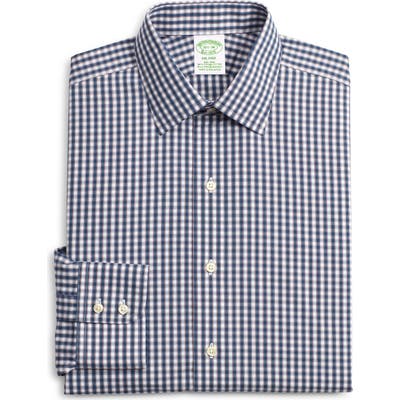 Brooks Brothers Milano Slim Fit Stretch Plaid Dress Shirt
