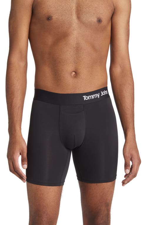 Shop Tommy John 2-pack Cool Cotton 6-inch Boxer Briefs In Black/black