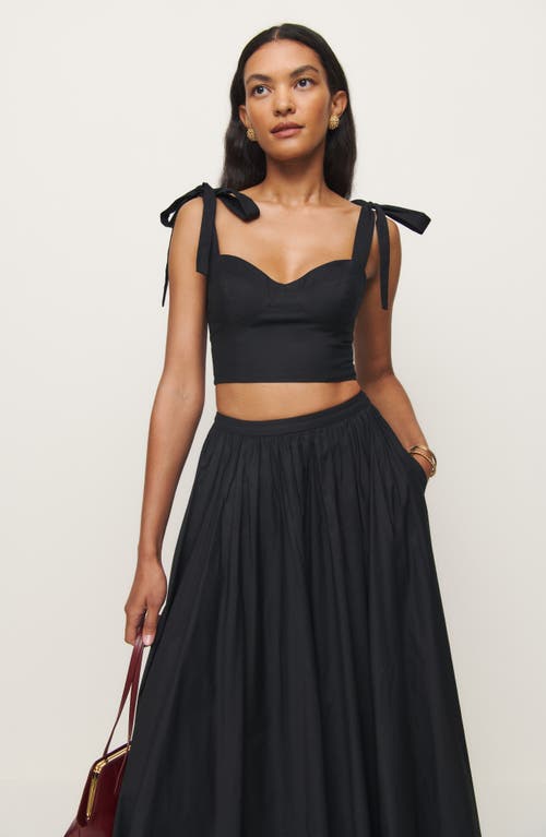 Shop Reformation X Kacey Musgraves Magnolia Tank & Midi Skirt Set In Black