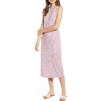 Lou & Grey Space Dye Jersey Midi Tank Dress, Pink