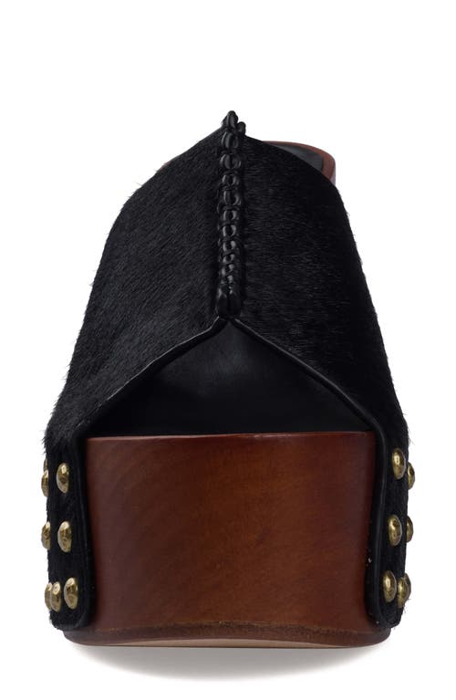 Zigi Yama Platform Slide Sandal In Black Calf Hair