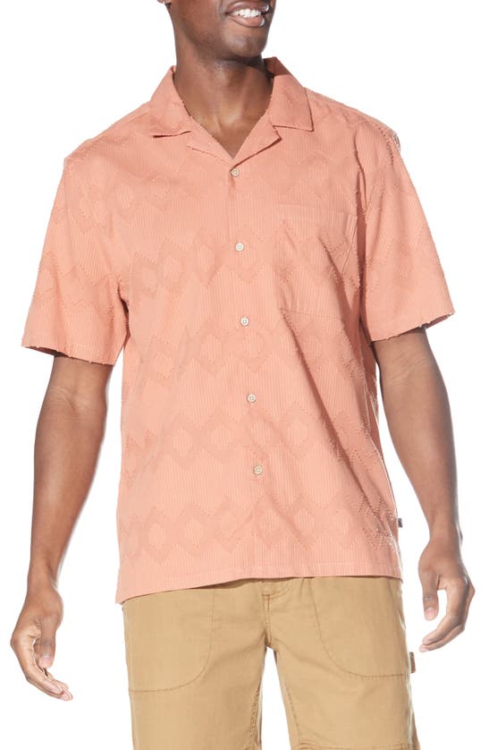 Civil Society Relaxed Fit Novelty Jacquard Camp Shirt In Pink