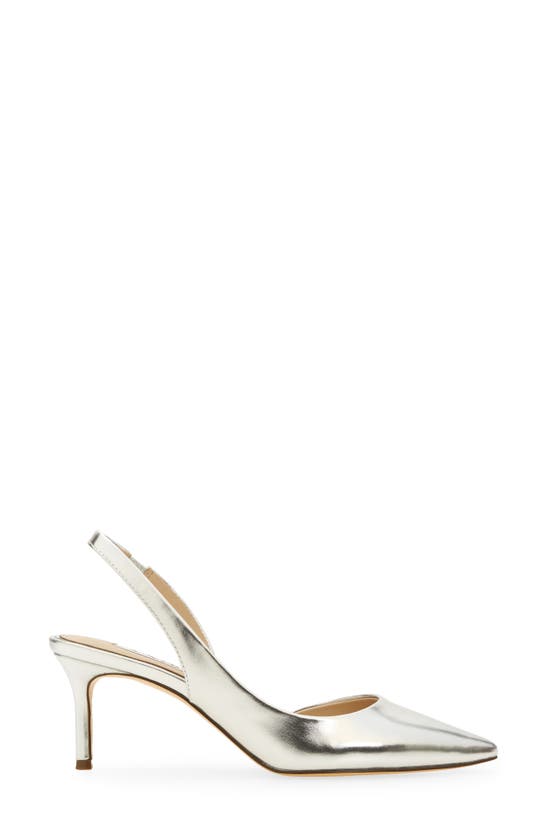 Nina 60 Slingback Half D'orsay Pointed Toe Pump In Silver