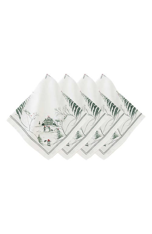 Juliska Country Estate Winter Frolic Napkins, Ruby - Set Of 4 In Evergreen