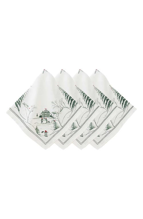 Juliska Country Estate Winter Frolic Set of 4 Napkins in Evergreen 