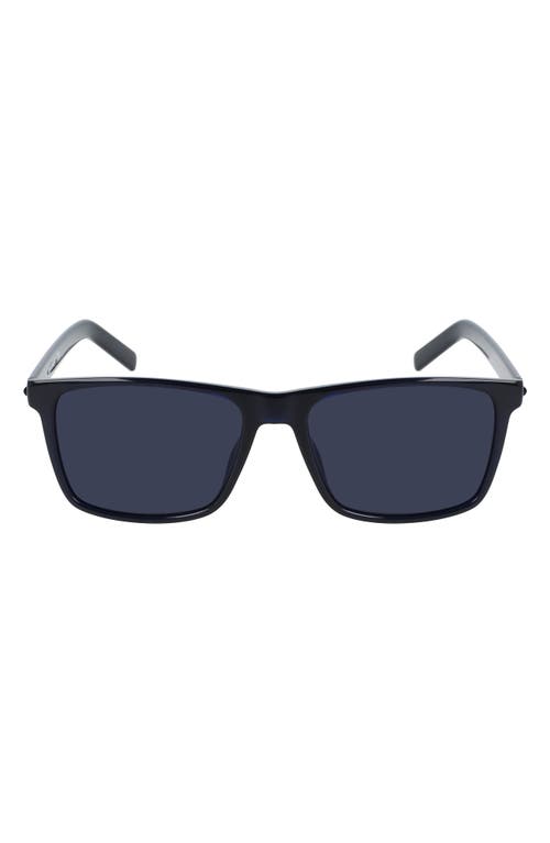 Shop Converse Kids' Chuck 52mm Rectangular Sunglasses In Crystal Obsidian/solid Blue