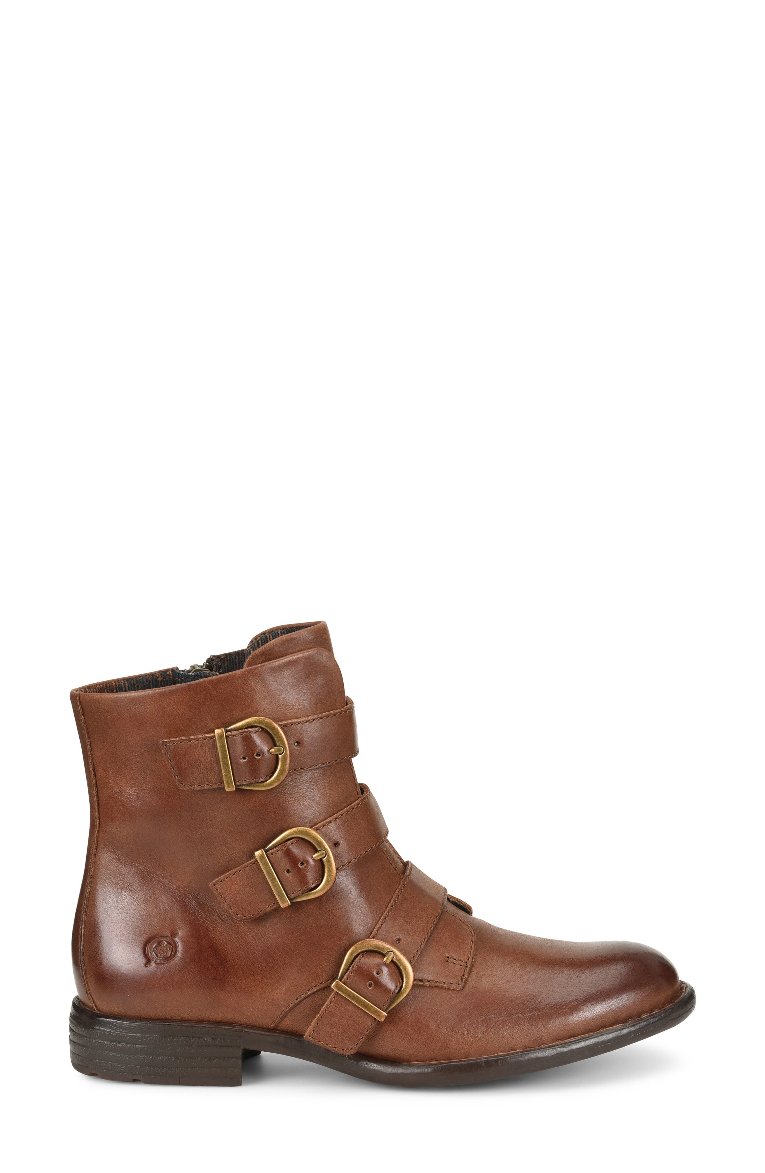 born buckle leather boots