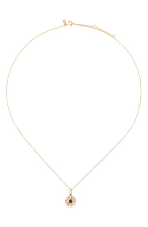 Ef Collection Sapphire & Diamond Pendant Necklace In Yellow Gold