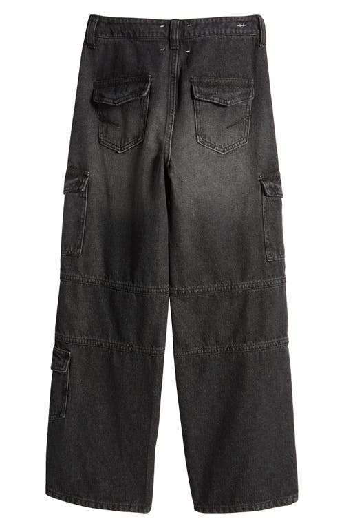 Shop Habitual Kids Kids' Overdyed Cargo Jeans In Black