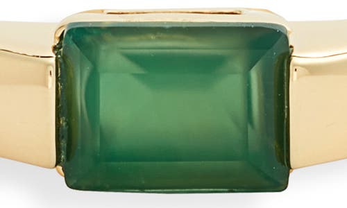 Shop Nordstrom Demi Fine Stone Bangle In Green Onyx- Gold