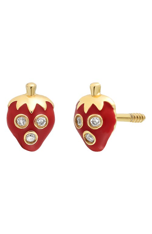 Bony Levy Kids' Strawberry Diamond Stud Earrings in 18K Yellow Gold at Nordstrom