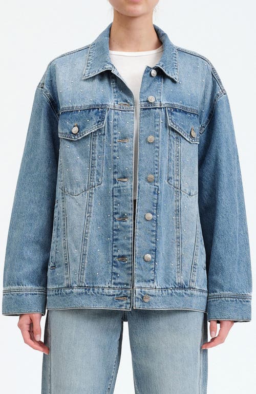 DAZE Beau Embellished Denim Trucker Jacket in Twinkle 