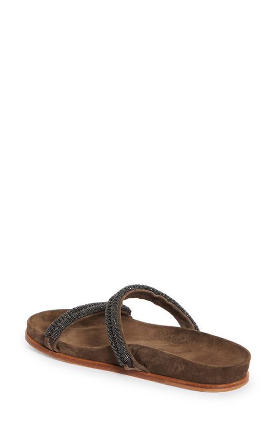 Shop Brunello Cucinelli Monili Double Braided Slide Sandal In Brown