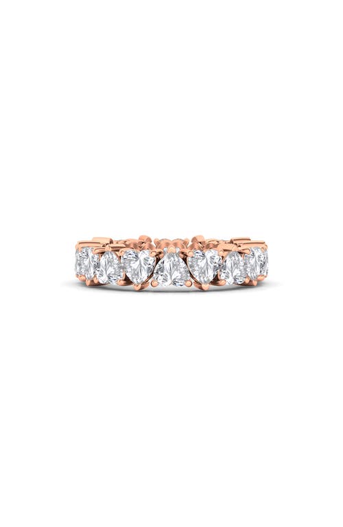 Shop Hautecarat Alternating Hearts Lab Created Diamond Eternity Ring In Rose Gold