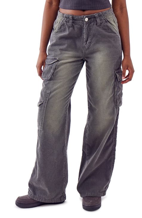 Women's Panneled Trendy Low Waisted Cargo Pants With Pockets at Rs
