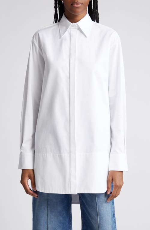 The Jade Long Sleeve Cotton Button-Up Shirt in White