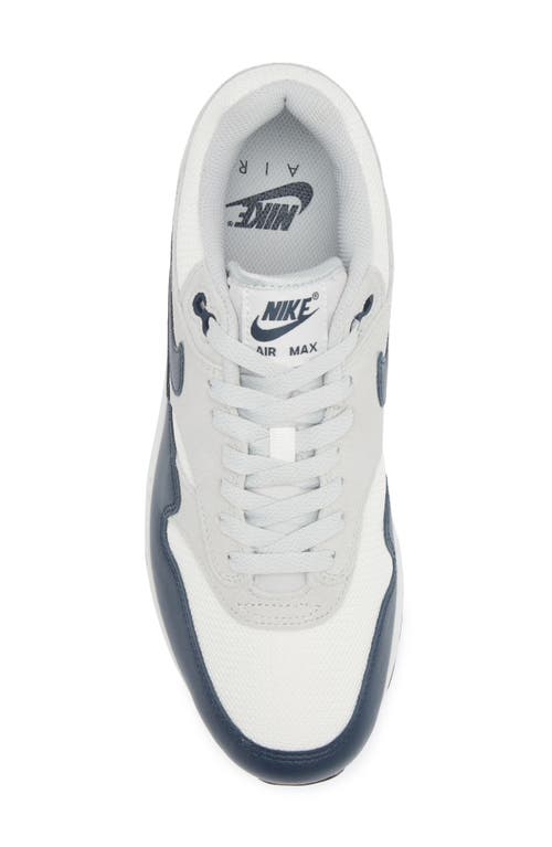 Shop Nike Air Max 1 Essential Sneaker In White/navy/silver