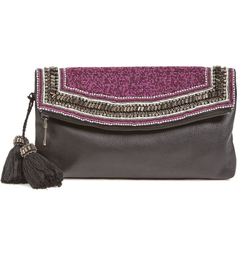 Vince Camuto 'Bessy' Beaded Leather Clutch | Nordstrom