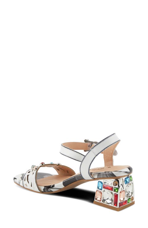 L'artiste By Spring Step Iluminada Square Toe Sandal In White Multi