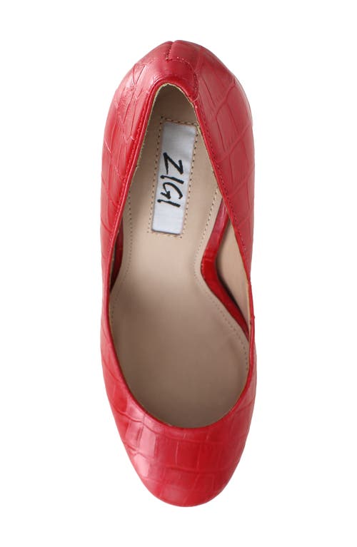 Zigi Giorgia Platform Pump In Red Croc