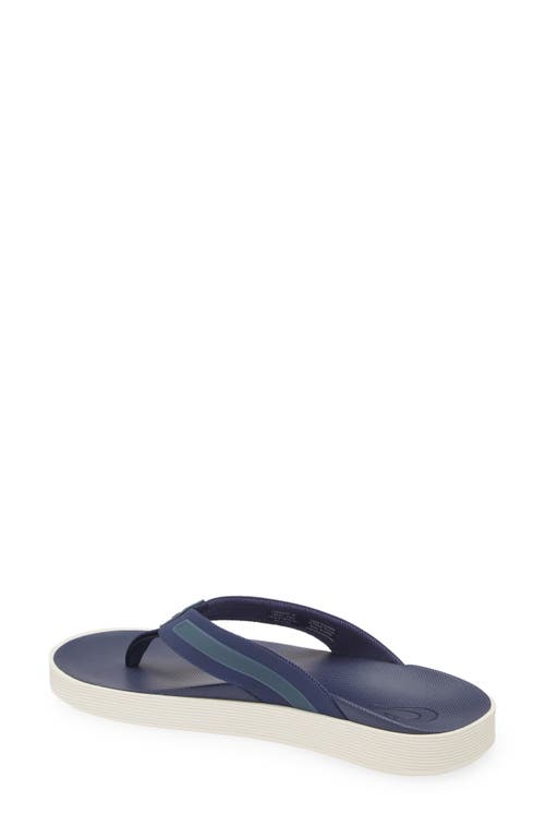 Shop Olukai Leeward Flip Flop In Navy/navy