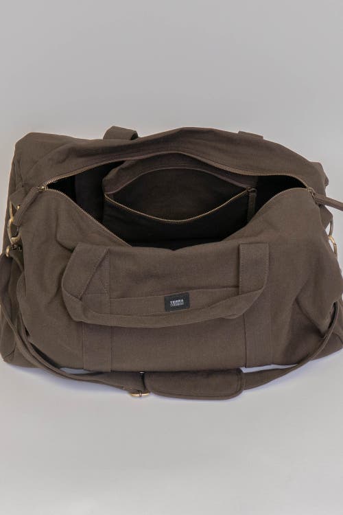 Shop Terra Thread Organic Cotton Duffle Bag In Chestnut Brown