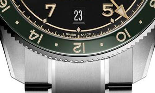 Longines Spirit Zulu Bracelet Watch, 39mm In Silver/anthracite/green