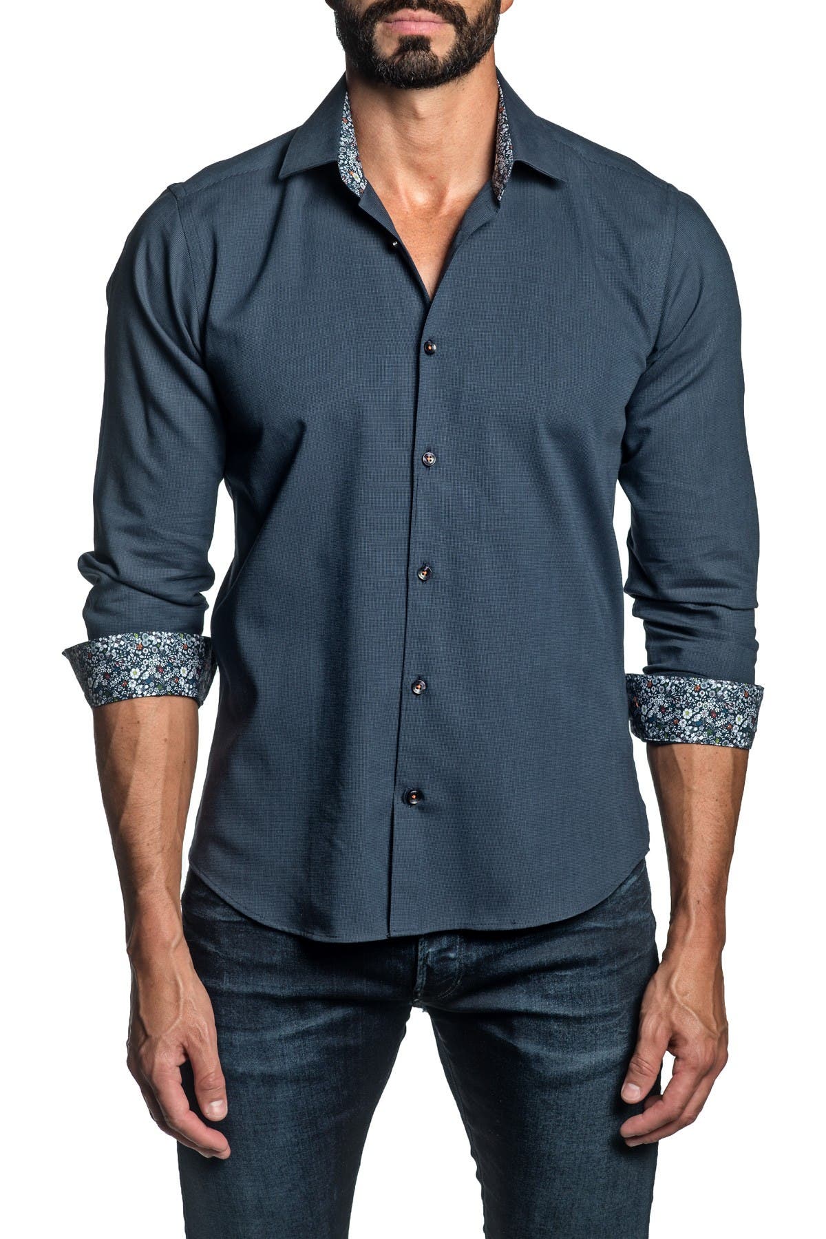 dark blue dress shirt