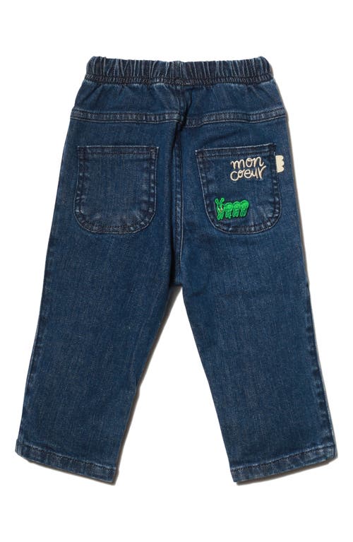 Shop Mon Coeur Patch Denim Joggers In Denim/green