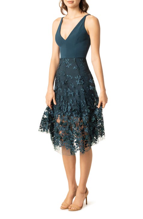 Blue Floral A-Line Dress - Empire Waist Dress - Floral Mini Dress - Lulus