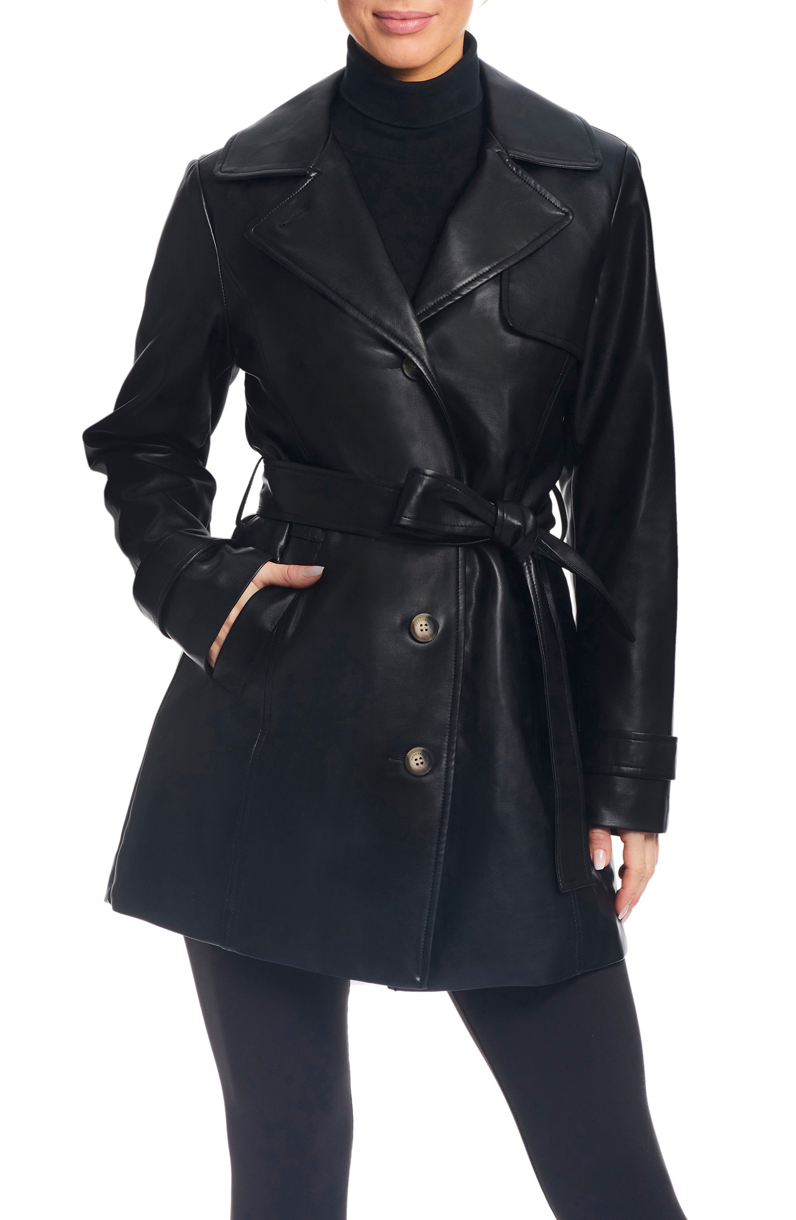 Sanctuary Faux Leather Trench Coat Nordstrom