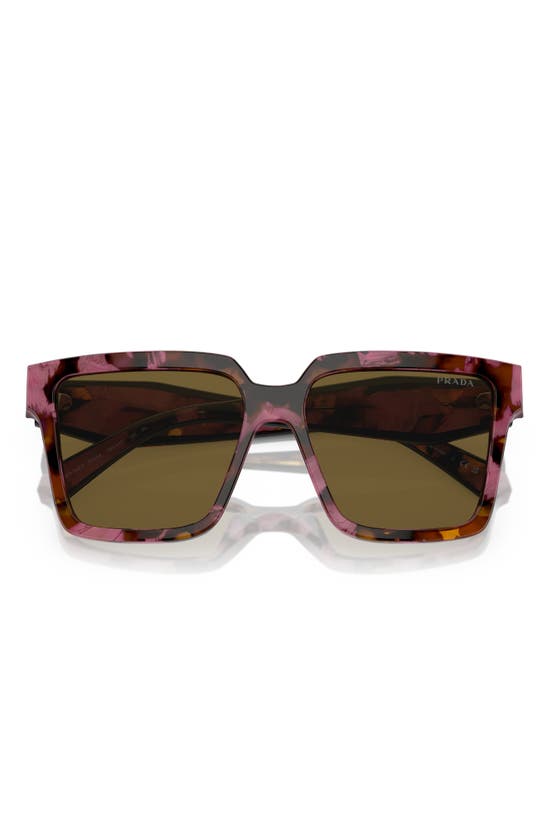 Prada 56mm Square Sunglasses In Dark Brown